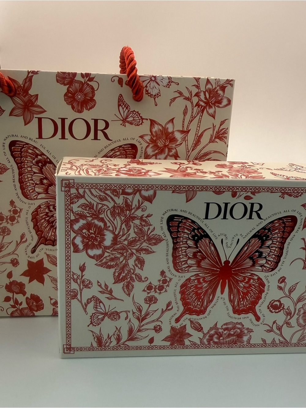 Dior LIMITED EDITION Gift Bag&Box: Butterfly and floral "Toile de Jouy" Pattern - Picture 8 of 8